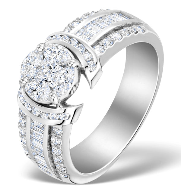 Engagement Ring Galileo 1.50ct Look Diamonds 18K White Gold N4488