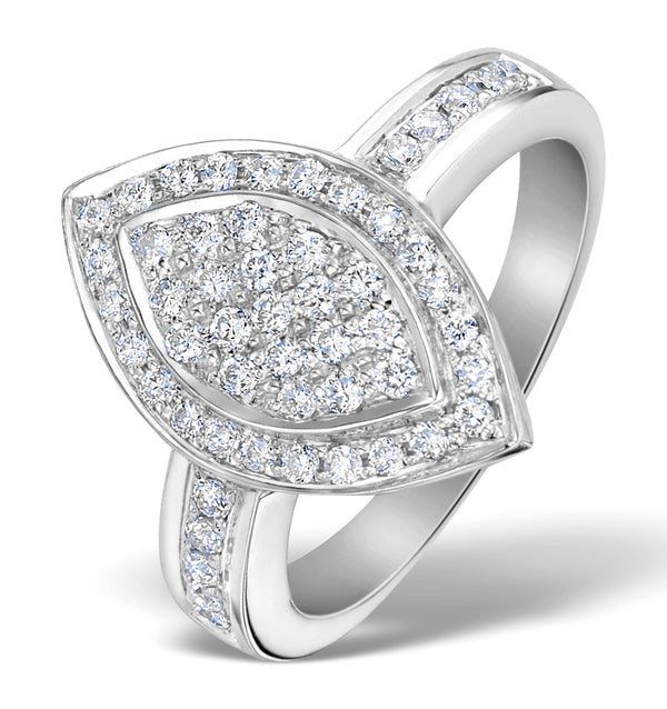 Oval Shaped Diamond 0.50ct And Platinum Pave Ring