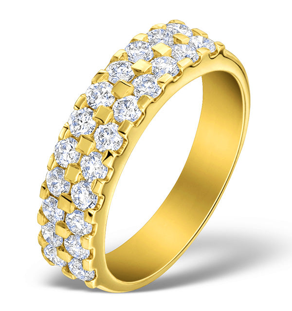 Diamond 1.00ct And 18K Gold Half Eternity Ring - N4497