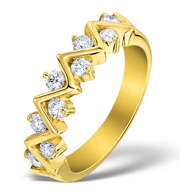 Diamond 0.50ct And 18K Gold Half Eternity Ring - N4498