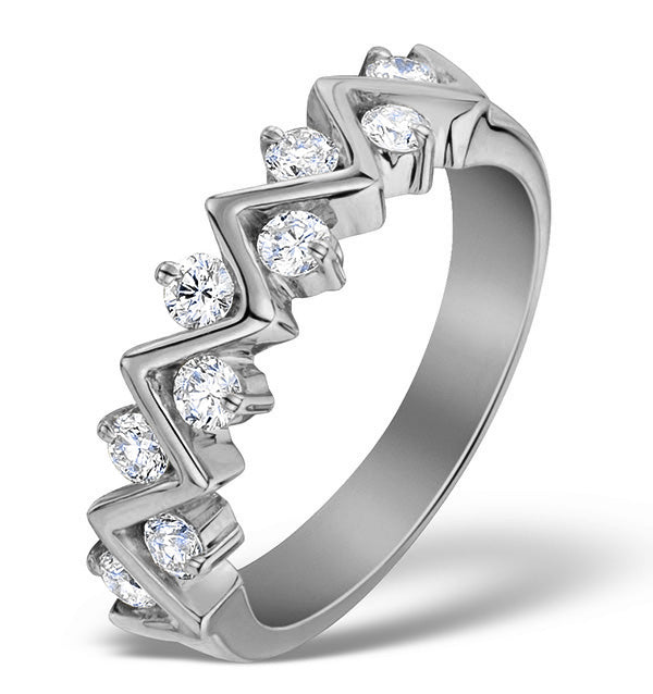 Diamond 0.50ct And Platinum Half Eternity Ring - S3471