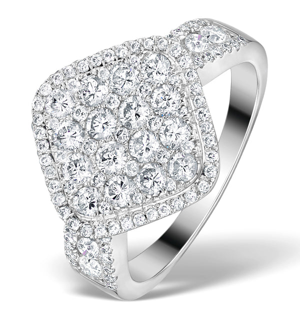 Diamond Galileo 1.75CT Side Stone Ring in 18K White Gold Ring - N4536Y