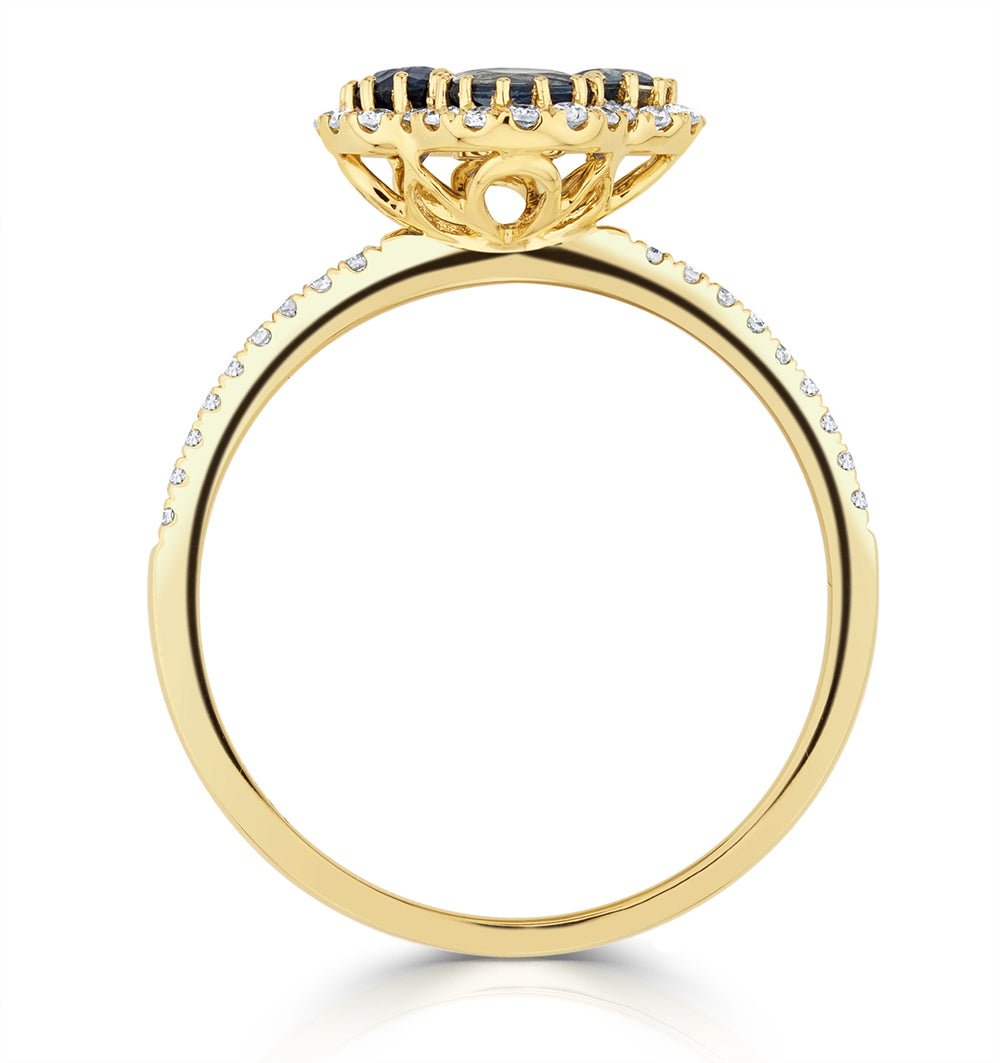 Sapphire 1.31ct And Diamond 18K Yellow Gold Alegria Ring