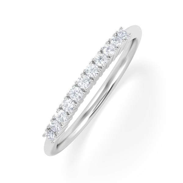 Twilight Lab Diamond 0.15ct H/SI Half Eternity Ring in 925 Silver