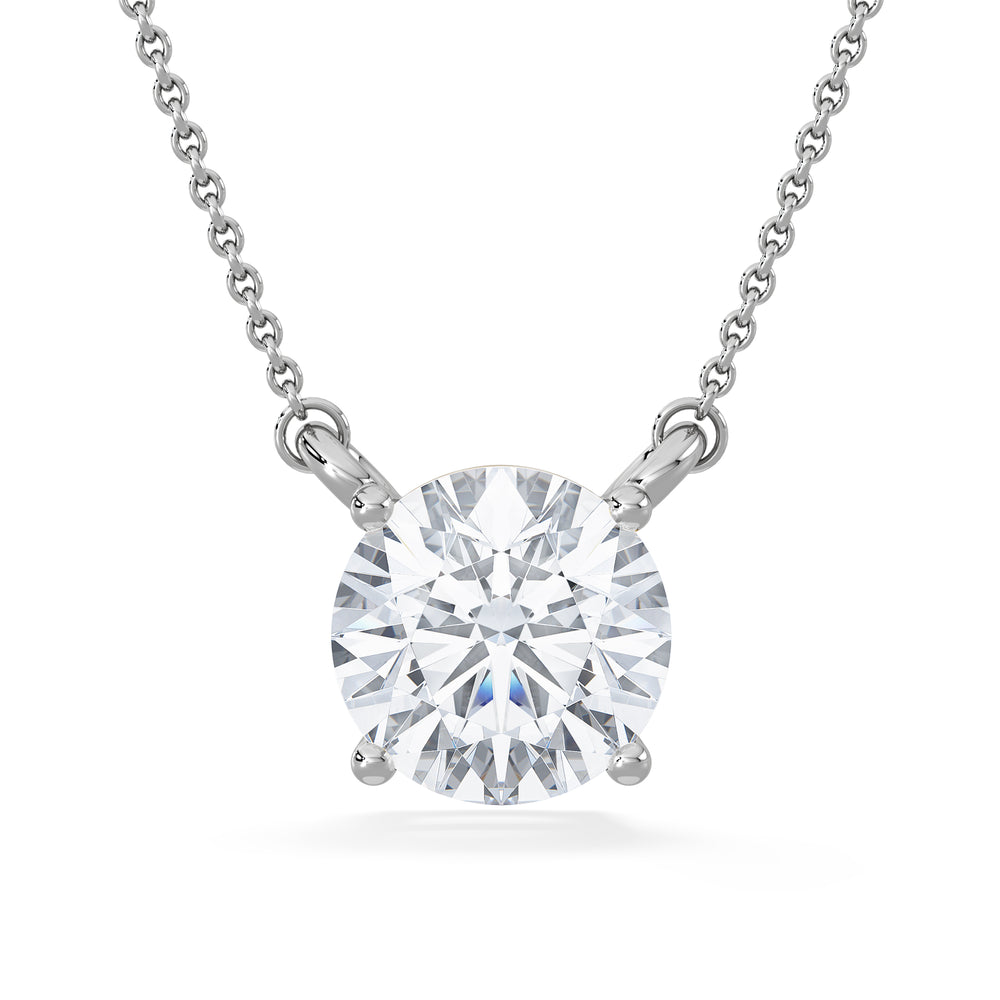 Wanderlust 3.00ct Floating Round Cut Lab Diamond Necklaces in 9K White Gold