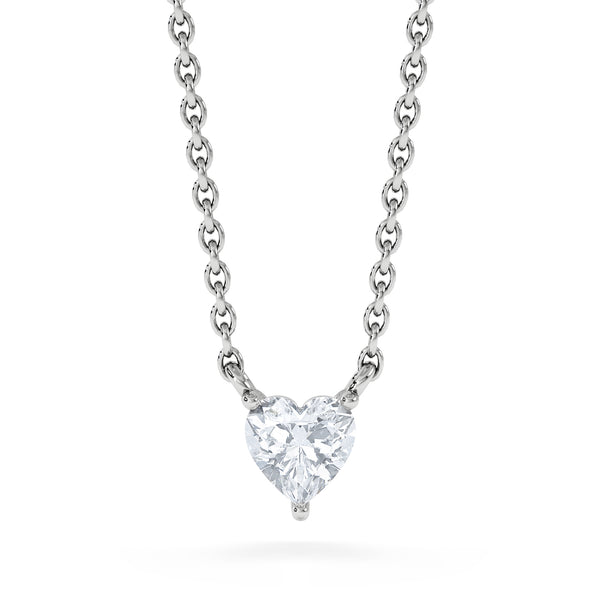 Wanderlust Floating Heart Cut Lab Diamond Solitaire Necklace 0.25ct H/SI in 925 Silver
