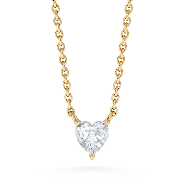 Wanderlust Floating Heart Cut Lab Diamond Solitaire Necklace 0.25ct H/SI in 18K Gold Vermeil