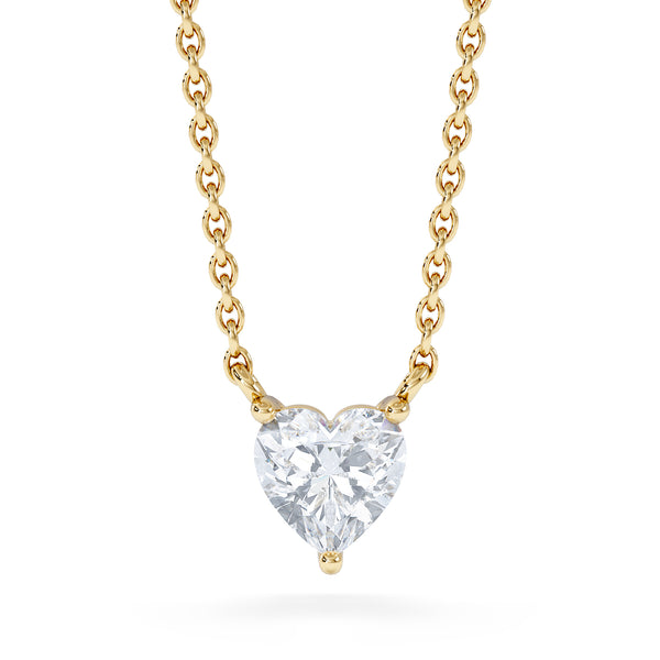 Wanderlust Floating Heart Cut Lab Diamond Solitaire Necklace 0.50ct H/SI in 9K Gold