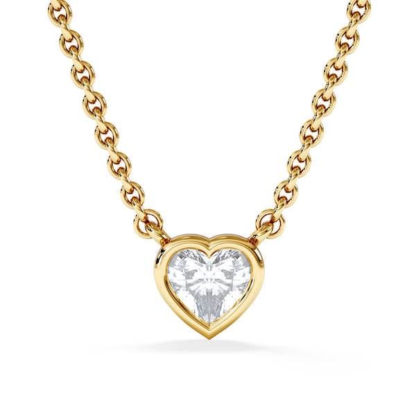 Horizon Heart Cut Lab Diamond Solitaire Necklace 0.25ct H/SI in 18k Gold Vermeil