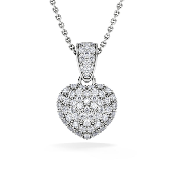 Heart Lab Diamond Necklace 0.50ct in 925 Silver