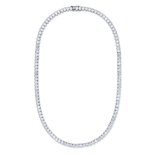LUXE 24.00ct Lab Diamond Necklace with IGI Certified Oval-Cut Diamonds in 18K White Gold