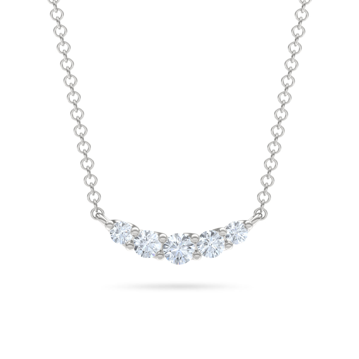 Legacy 0.50ct Round Cut Lab Diamond Necklace in 18K White Gold