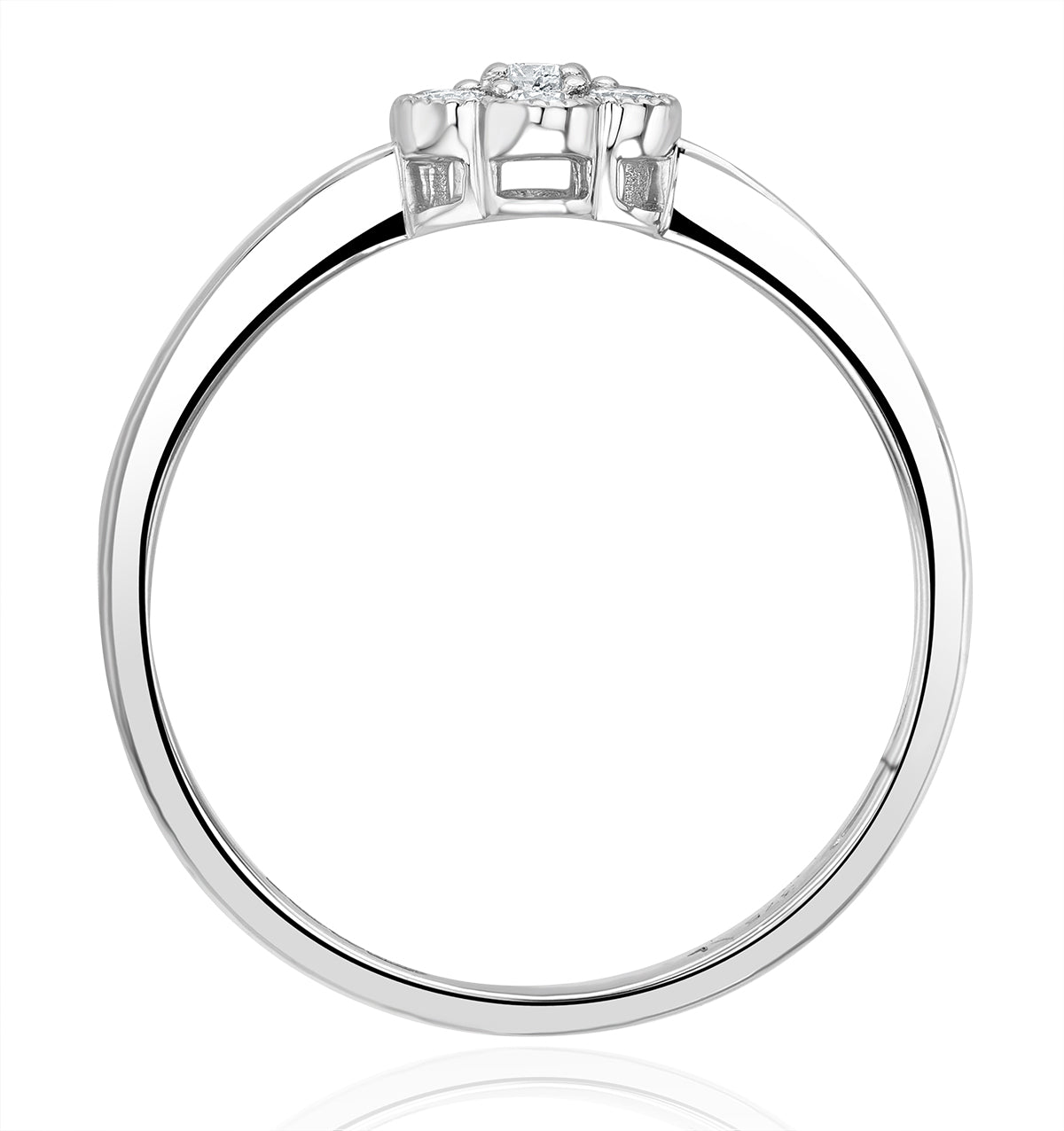 Lab Diamond Flower Ring 0.25ct H/Si in 9K White Gold