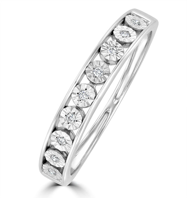 Channel Set Lab Diamond Eternity Ring 0.05ct in 9K White Gold