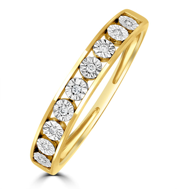 Channel Set Lab Diamond Eternity Ring 0.05ct in 9K Gold