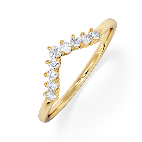 0.15ct Lab Diamond Wishbone Ring H/Si Quality in 18K Gold Vermeil