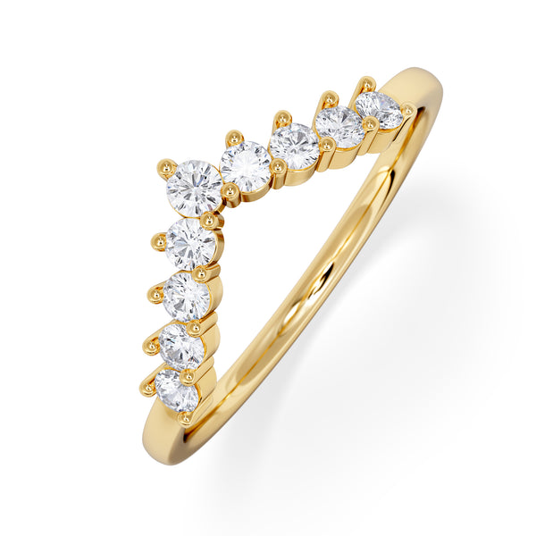 0.30ct Lab Diamond Wishbone Ring H/Si Quality in 18K Gold Vermeil