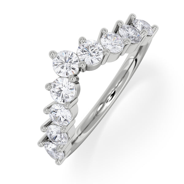 0.75ct Lab Diamond Wishbone Ring H/Si Quality in 9K White Gold