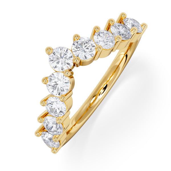 0.75ct Lab Diamond Wishbone Ring H/Si Quality in 9K Yellow Gold