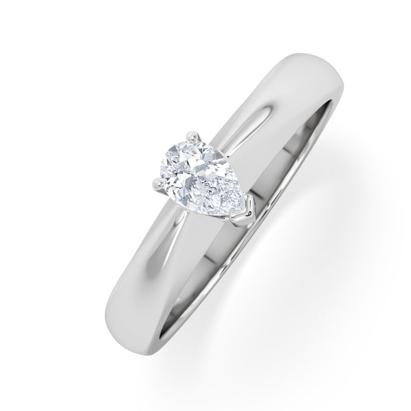 Naomi Pear Cut Lab Diamond Engagement Ring 0.33ct H/SI in 925 Silver