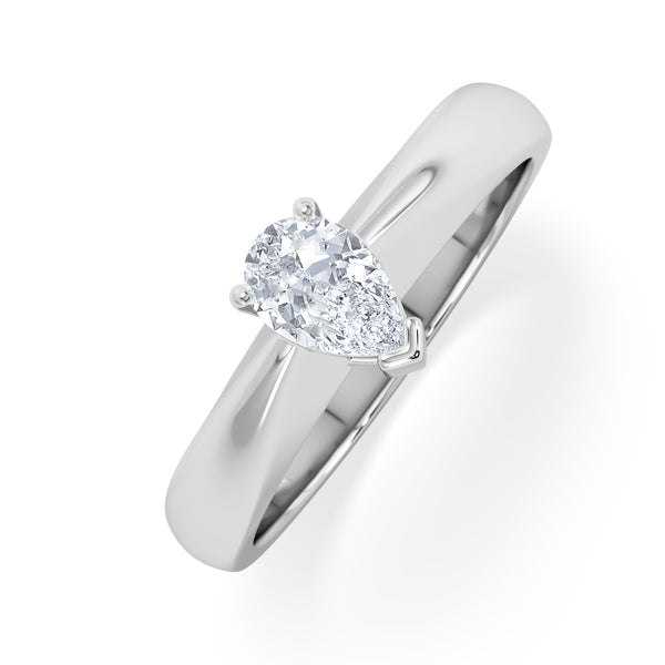 Naomi Pear Cut Lab Diamond Engagement Ring 0.50ct H/SI in 9k White Gold
