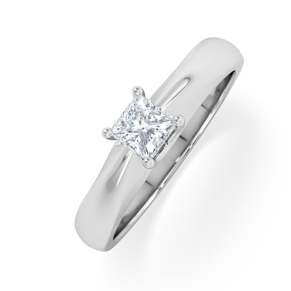 Naomi Princess Cut Lab Diamond Engagement Ring 0.33ct H/SI in 925 Silver