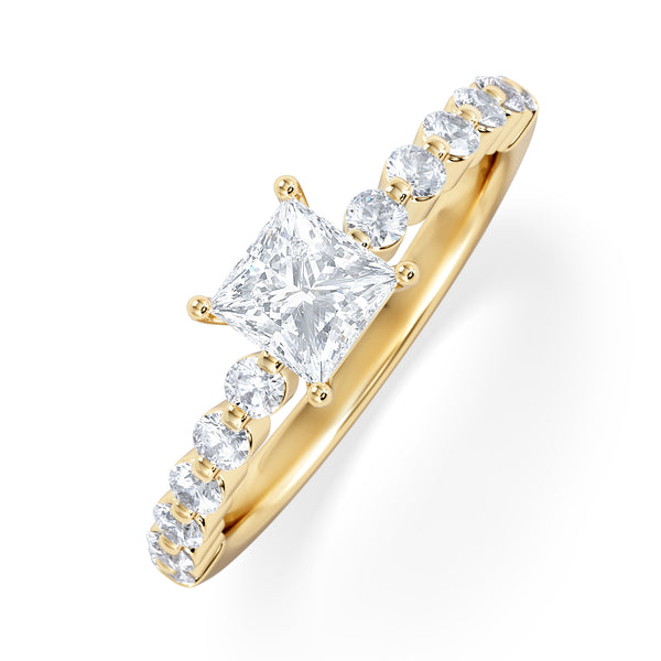 Solstice Princess Cut 0.80ct Lab Diamond Engagement Ring F/VS in 9k Gold