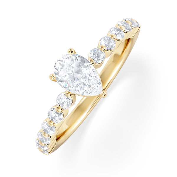 Solstice Pear Cut 0.80ct Lab Diamond Pear Shape Engagement Ring F/VS in 9k Gold