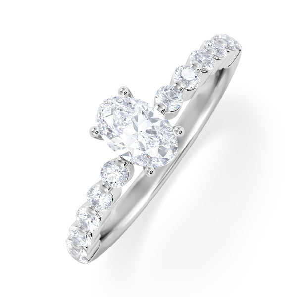 Solstice Oval Cut 0.80ct Lab Diamond Engagement Ring F/VS in 9k White Gold