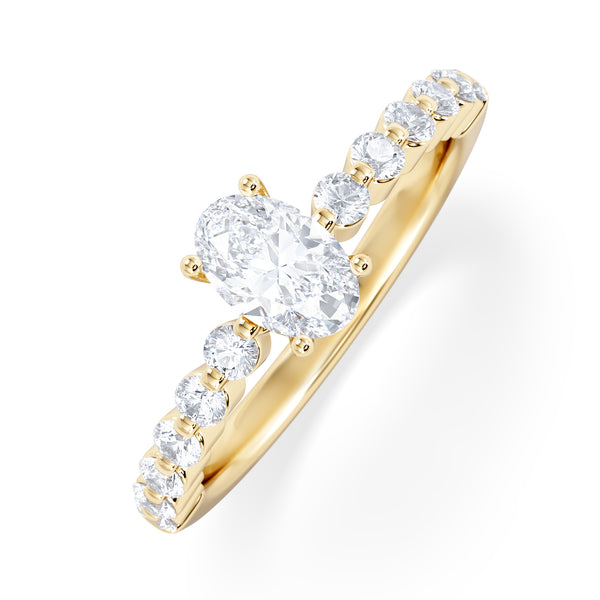 Solstice Oval Cut 0.80ct Lab Diamond Engagement Ring F/VS in 9k Gold