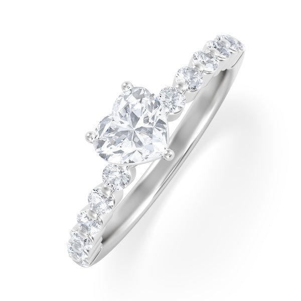 Solstice Heart Cut 0.80ct Lab Diamond Engagement Ring F/VS in 9k White Gold