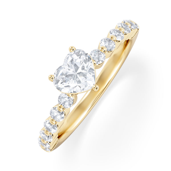 Solstice Heart Cut 0.80ct Lab Diamond Engagement Ring F/VS in 9k Gold