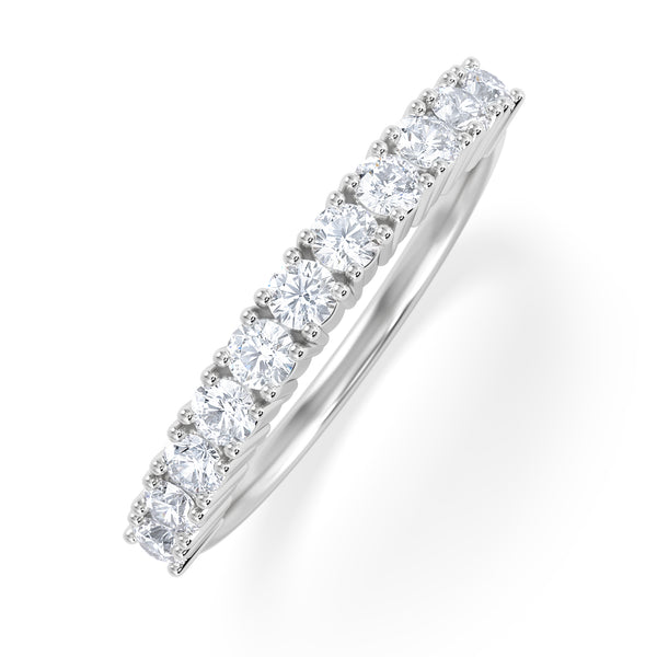 Twilight Lab Diamond 0.50ct H/SI Half Eternity Ring 925 Silver