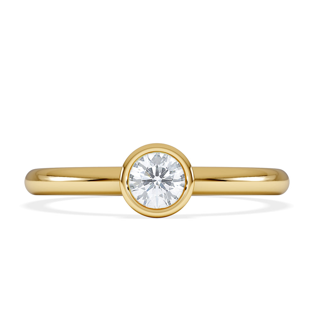 Horizon Round Cut Lab Diamond Solitaire Ring 0.25ct H/SI in 9K Gold