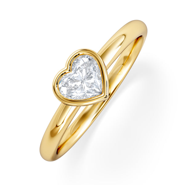 Horizon Heart Cut Lab Diamond Solitaire Ring 0.50ct H/SI in 9K Gold