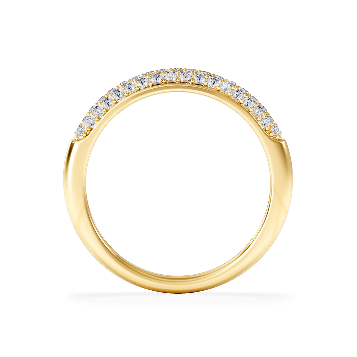Lab Diamond Micro Pave Half Eternity Ring 0.30ct in 18k Gold Vermeil
