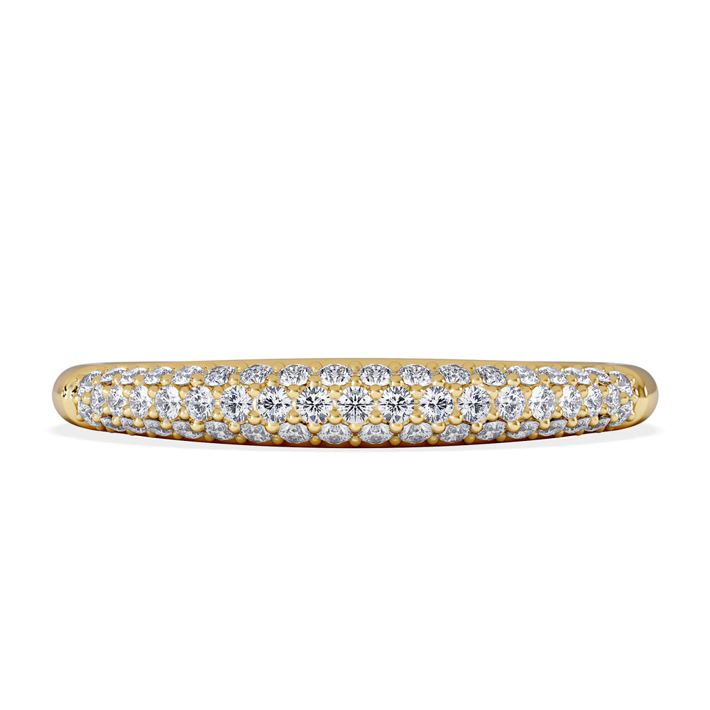 Lab Diamond Micro Pave Half Eternity Ring 0.30ct in 18k Gold Vermeil