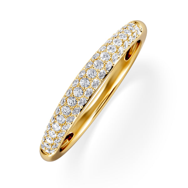 Lab Diamond Micro Pave Half Eternity Ring 0.30ct in 18k Gold Vermeil