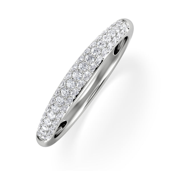 Lab Diamond Micro Pave Half Eternity Ring 0.30ct in 925 Silver