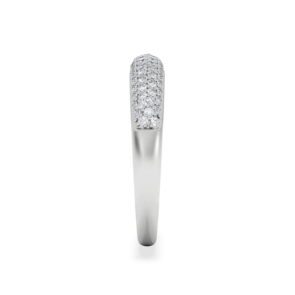 Lab Diamond Micro Pave Half Eternity Ring 0.50ct in 925 Silver