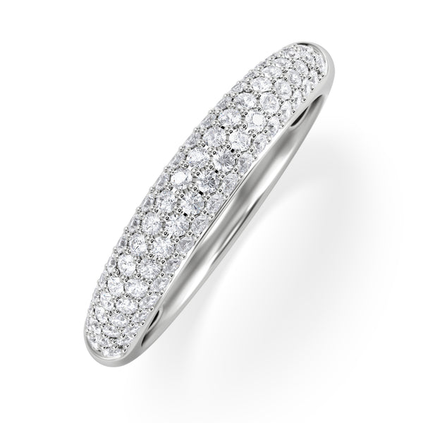 Lab Diamond Micro Pave Half Eternity Ring 0.50ct in 925 Silver