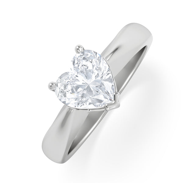 Naomi Heart Cut Lab Diamond Engagement Ring 1.00ct H/Si in 9k White Gold