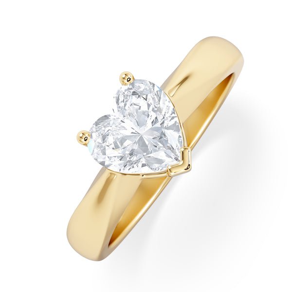 Naomi Heart Cut Lab Diamond Engagement Ring 1.00ct H/SI in 9k Gold