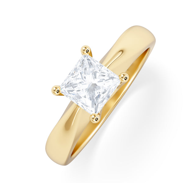 Naomi Princess Cut Lab Diamond Engagement Ring 1.00ct H/SI in 9k Gold