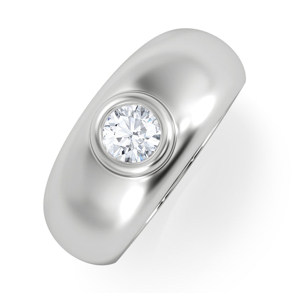 Lab Diamond Signet Ring 0.50ct in 925 Silver H/SI