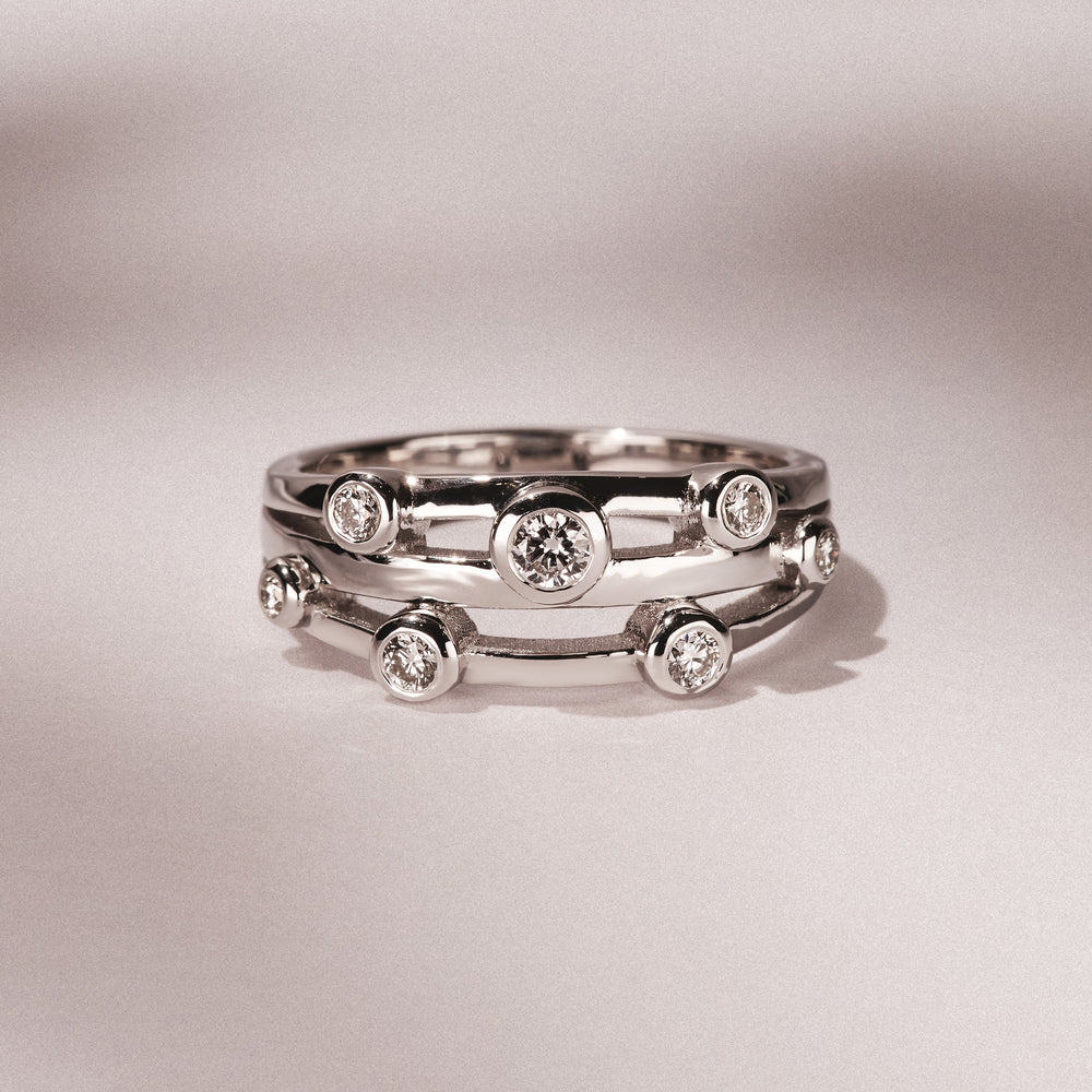 Lab Diamond Rain Drop Ring 0.25ct in 925 Silver