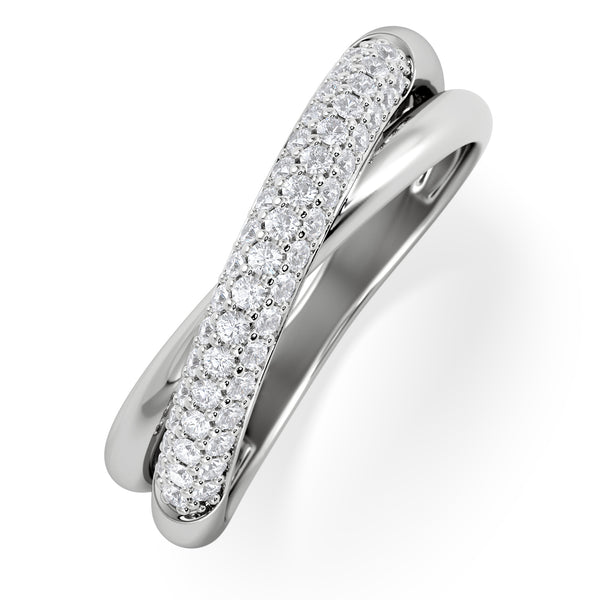Crossover Set Lab Diamond Ring 0.35ct in 925 Silver