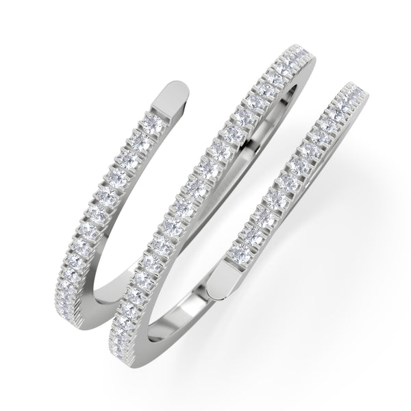 Lab Diamond Spiral Ring 0.25ct in 925 Silver