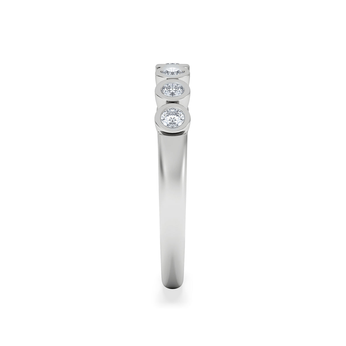 Orbit Half Band 0.30ct G/VS Round Cut Rubover Eternity Ring in Sterling Silver