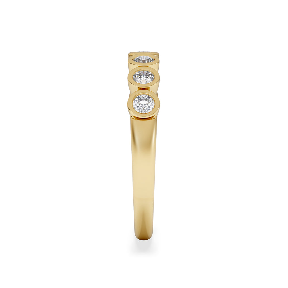 Orbit Half Band 0.50ct G/VS Round Cut Rubover Eternity Ring in 9K Yellow Gold